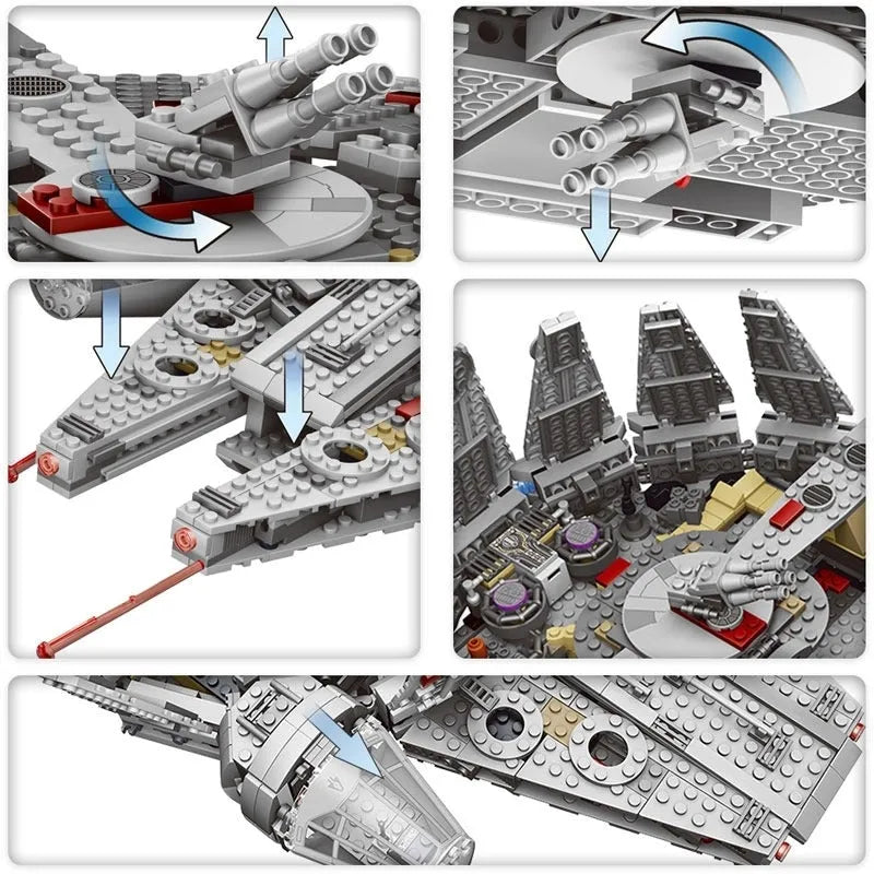 Building Blocks Star Wars MOC Millennium Falcon 05007 Bricks Toy - 5