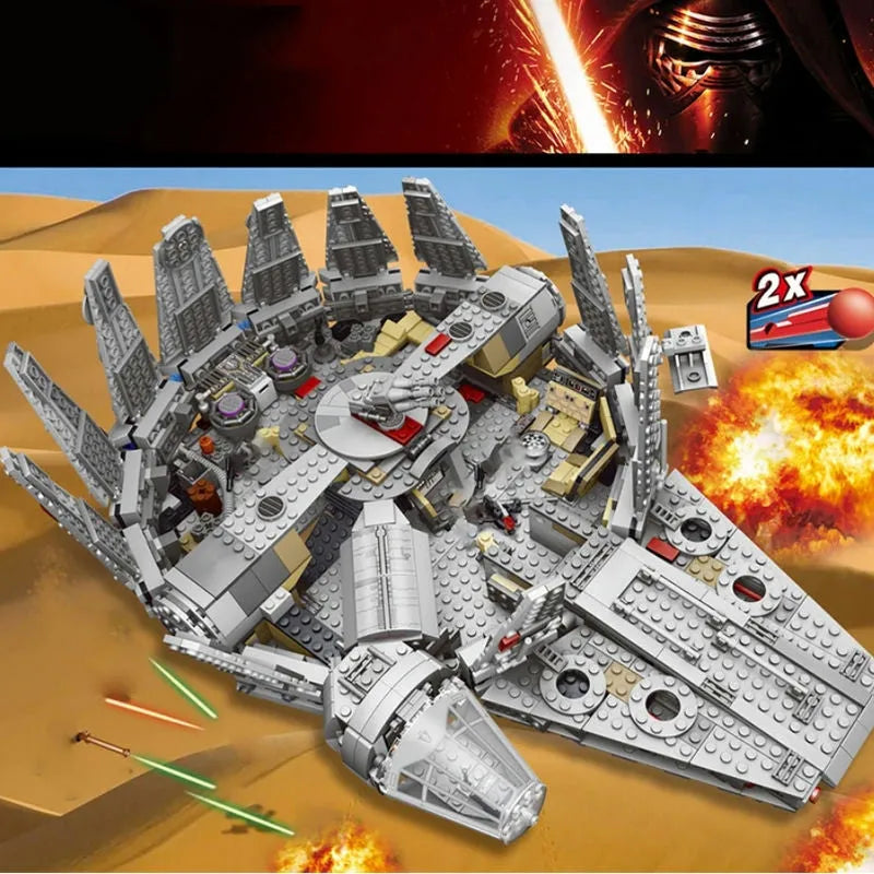 Building Blocks Star Wars MOC Millennium Falcon 05007 Bricks Toy - 11