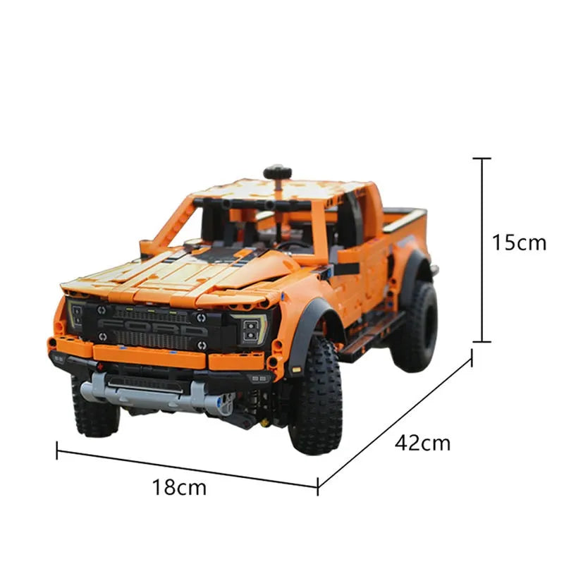 Building Blocks Tech MOC Ford Raptor F - 150 Pickup Truck Bricks Toy - 4