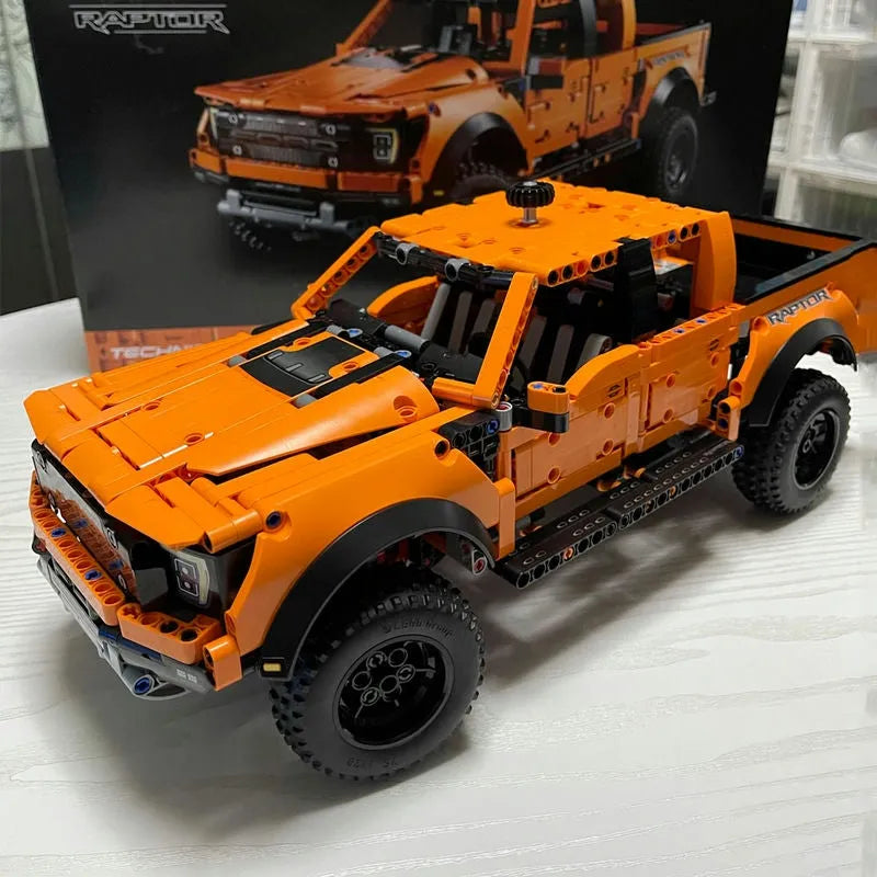 Building Blocks Tech MOC Ford Raptor F - 150 Pickup Truck Bricks Toy - 7