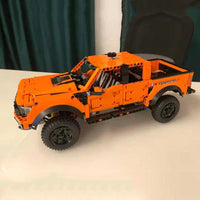 Thumbnail for Building Blocks Tech MOC Ford Raptor F-150 Pickup Truck Bricks Toy - 10