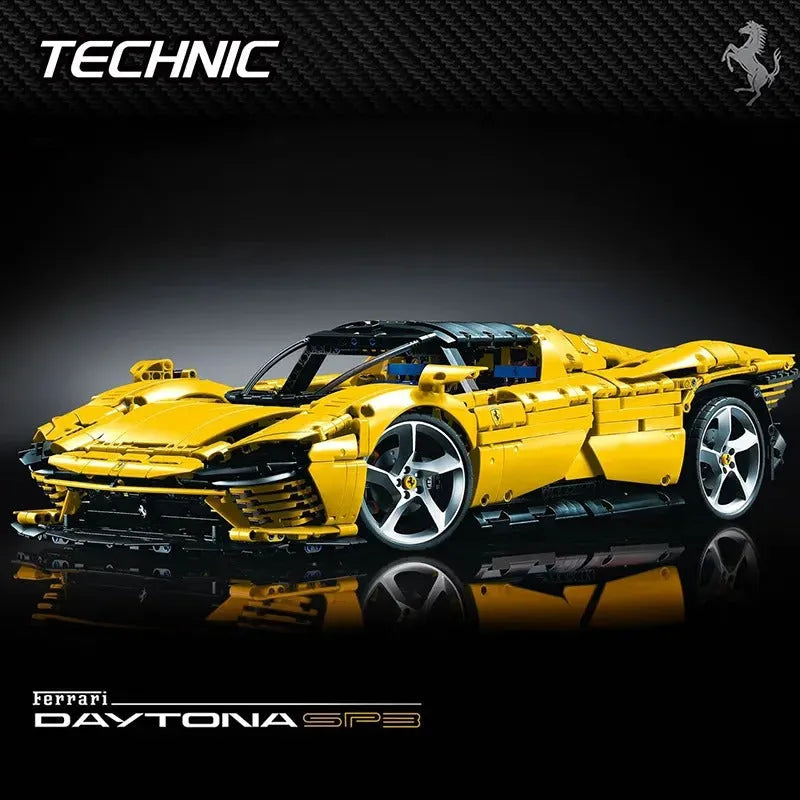Building Blocks Tech MOC Ferrari Daytona SP3 Hyper Supercar Bricks Toy - 2