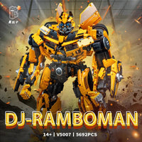 Thumbnail for Building Blocks DJ Rambo Man MOC Mecha Transformation Robot Bricks Toy Construction Set Toys - 2