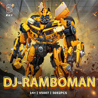 Thumbnail for Building Blocks DJ Rambo Man MOC Mecha Transformation Robot Bricks Toy - 2