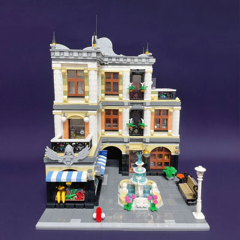 Building Blocks Creator Street Expert City Fountain Square Bricks Toy EU - 10
