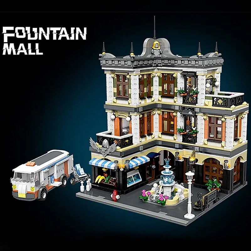 Building Blocks Creator Street Expert City Fountain Square Bricks Toy EU Construction Set Toys - 3