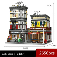 Thumbnail for Building Blocks Creator Expert MOC City Sushi Corner Shop Bricks Toys - 4