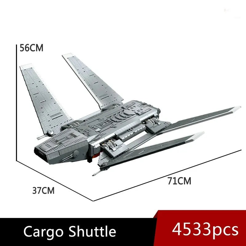 Building Blocks Star Wars Rogue MOC Cargo Shuttle Space Ship Bricks Toy - 1
