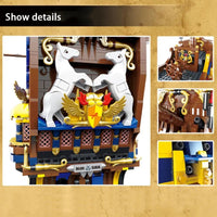 Thumbnail for Building Blocks MOC Pirate Historical Blue Sail Ship Bricks Toy - 4