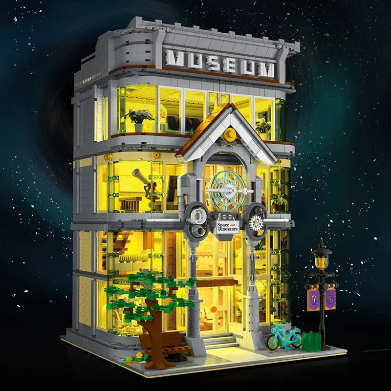 Building Blocks City Street Experts MOC Science Museum Bricks Toys - 9