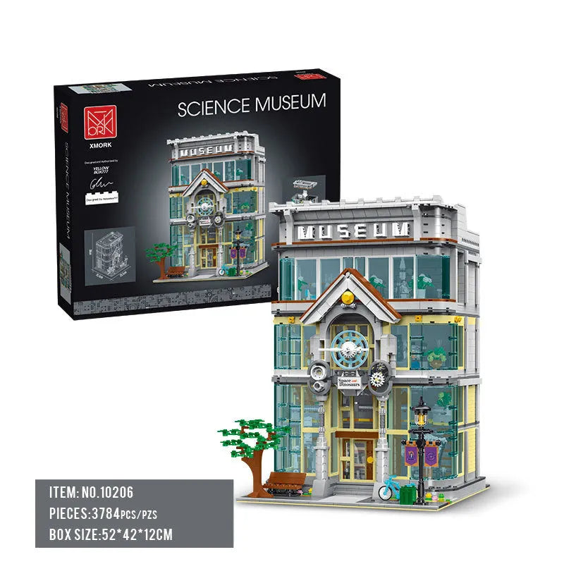 Building Blocks City Street Experts MOC Science Museum Bricks Toys - 8