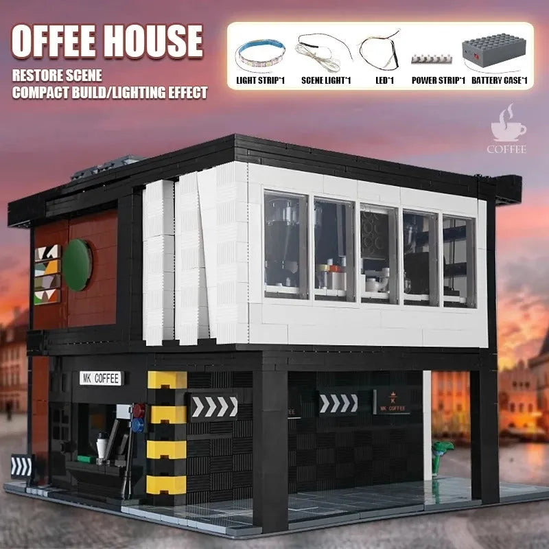 Building Blocks Creator Experts MOC City Modern Coffee House Bricks Toy - 6