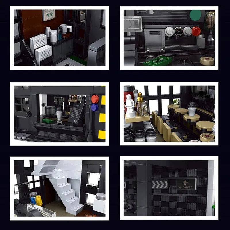 Building Blocks Creator Experts MOC City Modern Coffee House Bricks Toy Construction Set Toys - 9