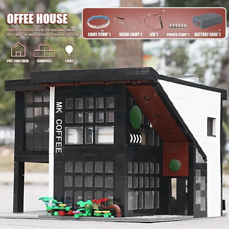 Building Blocks Creator Experts MOC City Modern Coffee House Bricks Toy Construction Set Toys - 7