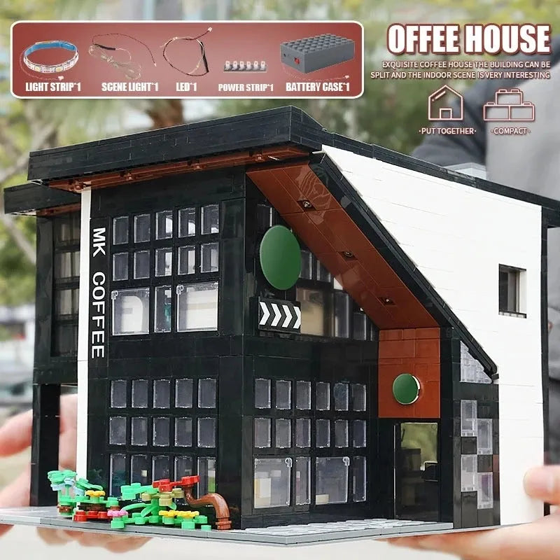 Building Blocks Creator Experts MOC City Modern Coffee House Bricks Toy - 5
