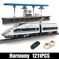 Thumbnail for Building Blocks Tech RC Railway CRH380A High Speed Train Bricks Toy Construction Set Toys - 1