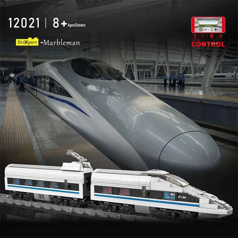 Building Blocks Tech RC Railway CRH380A High Speed Train Bricks Toy Construction Set Toys - 4