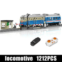 Thumbnail for Building Blocks Tech Railway RC DF4B Diesel Train Locomotive Bricks Toy Construction Set Toys - 1