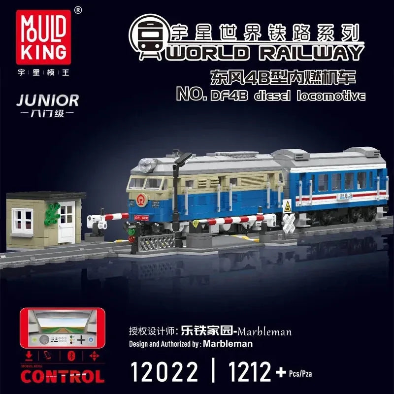 Building Blocks Tech Railway RC DF4B Diesel Train Locomotive Bricks Toy Construction Set Toys - 8