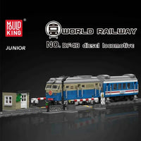 Thumbnail for Building Blocks Tech Railway RC DF4B Diesel Train Locomotive Bricks Toy Construction Set Toys - 3