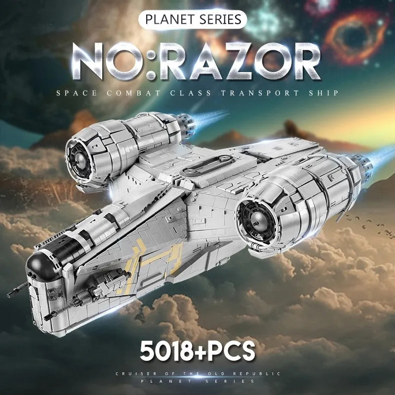 Building Blocks MOC 21023 UCS Star Wars The Razor Crest Spaceship Bricks Toy Construction Set Toys - 8