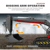 Thumbnail for Building Blocks Tech Motorized MOC RC Excavator loader Bulldozer Truck Bricks Toy - 3