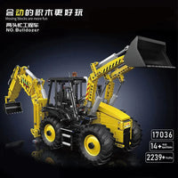 Thumbnail for Building Blocks Tech Motorized MOC RC Excavator loader Bulldozer Truck Bricks Toy - 7