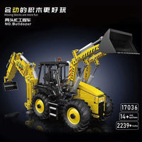 Thumbnail for Building Blocks Technical Motorized MOC Excavator loader RC Bulldozer Truck Bricks Toy - 7