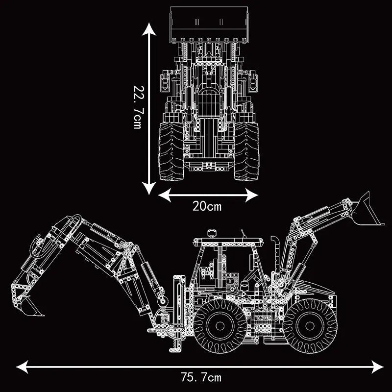 Building Blocks Technical Motorized MOC Excavator loader RC Bulldozer Truck Bricks Toy Construction Set Toys - 11