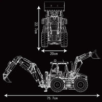 Thumbnail for Building Blocks Technical Motorized MOC Excavator loader RC Bulldozer Truck Bricks Toy - 11