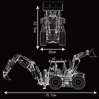 Thumbnail for Building Blocks Tech Motorized MOC RC Excavator loader Bulldozer Truck Bricks Toy - 11