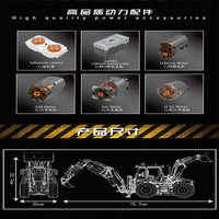 Thumbnail for Building Blocks Technical Motorized MOC Excavator loader RC Bulldozer Truck Bricks Toy - 6