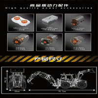 Thumbnail for Building Blocks Tech Motorized MOC RC Excavator loader Bulldozer Truck Bricks Toy - 6