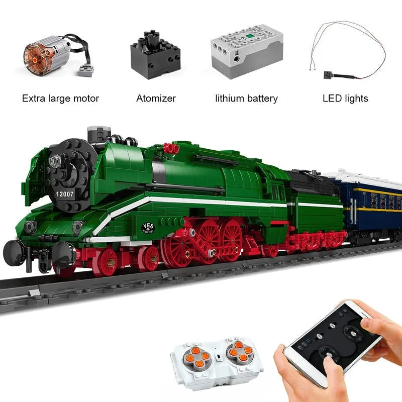 Building Blocks Motorized RC German City Express BR18 201 Train Bricks Toys Construction Set Toys - 1