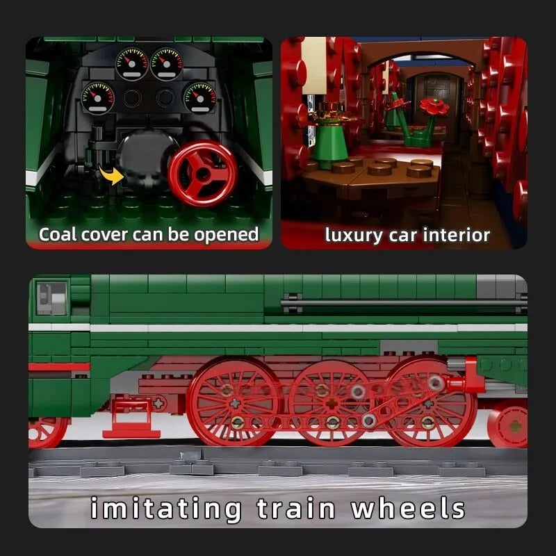 Building Blocks Motorized RC German City Express BR18 201 Train Bricks Toys Construction Set Toys - 10