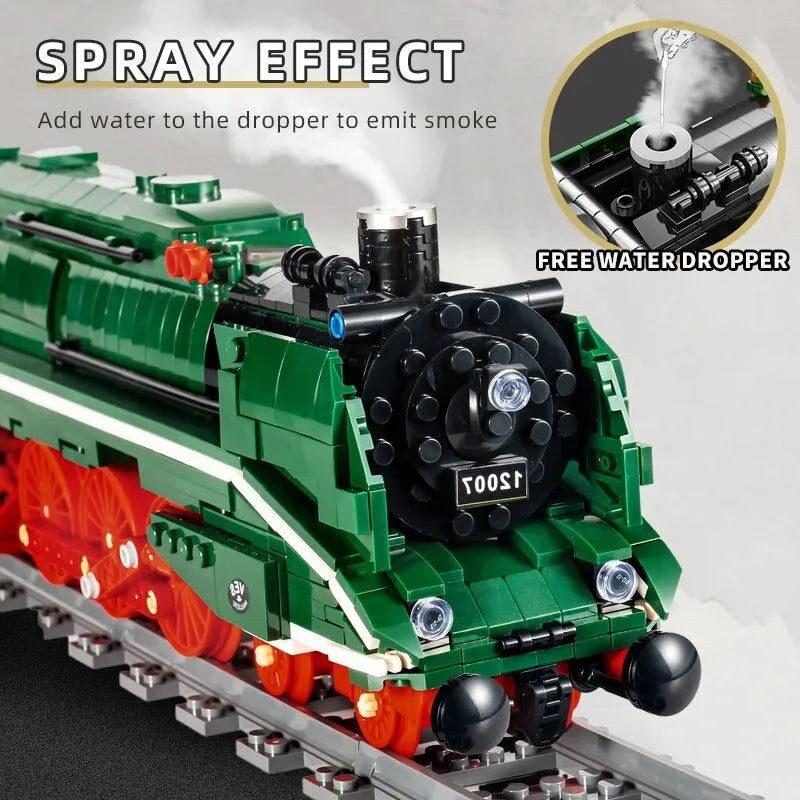 Building Blocks Motorized RC German City Express BR18 201 Train Bricks Toys - 9