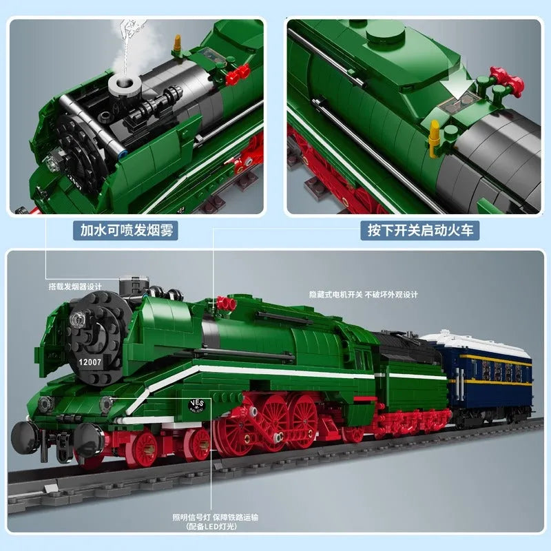 Building Blocks Motorized RC German City Express BR18 201 Train Bricks Toys - 4