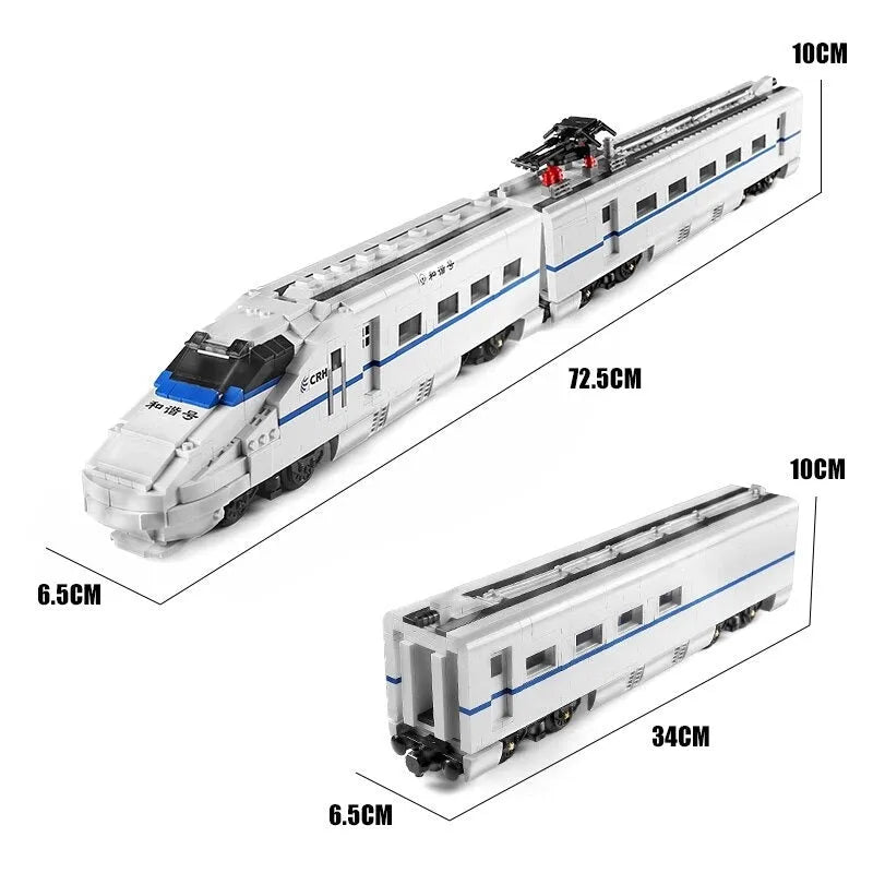 Building Blocks Tech Motorized Railway RC High - Speed CRH2 Train Bricks Toy - 9
