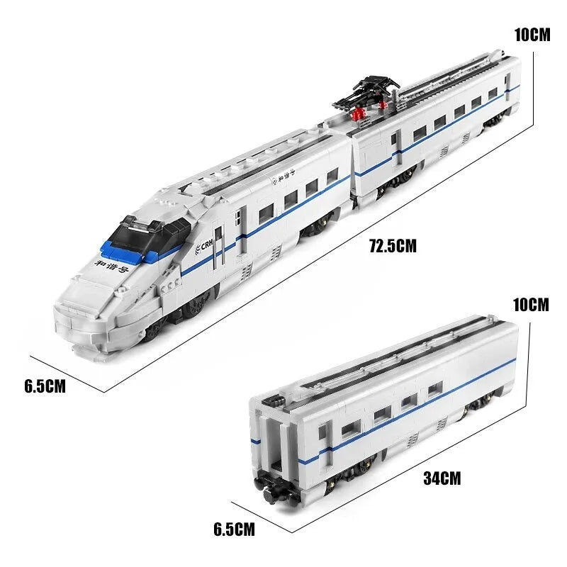 Building Blocks Tech Motorized Railway RC High-Speed CRH2 Train Bricks Toy Construction Set Toys - 9