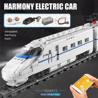 Thumbnail for Building Blocks Tech Motorized Railway RC High-Speed CRH2 Train Bricks Toy - 1