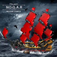 Thumbnail for Building Blocks Pirates Of Caribbean MOC Red Pirate Ship Bricks Toy - 1