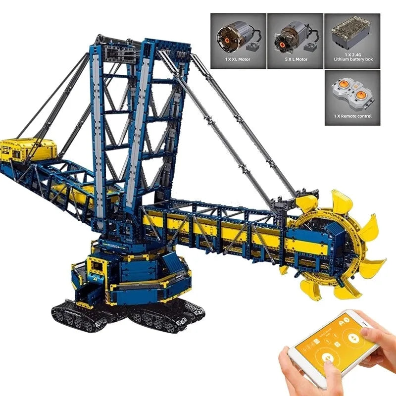 Building Blocks Motorized RC Bucket Wheel Excavator Bricks Toy 17006 EU - 2