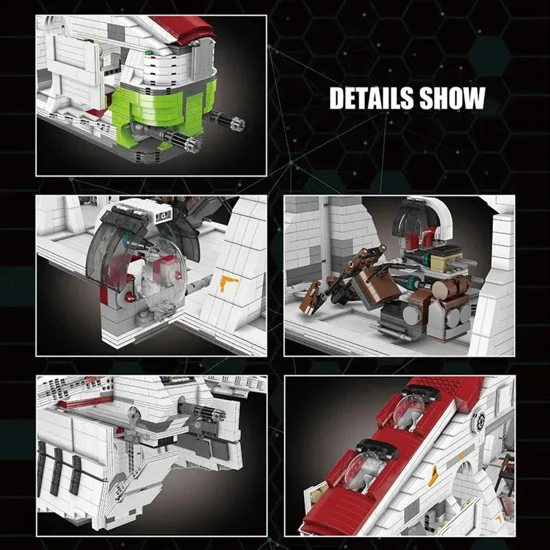 Building Blocks MOC Star Wars UCS Republic Gunship Cruiser Bricks Toy Construction Set Toys - 7