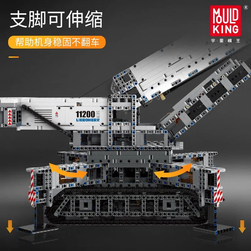 Building Blocks Tech MOC Liebherr RC APP Crawler Crane Bricks Toys - 7