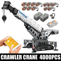 Thumbnail for Building Blocks Tech MOC Liebherr RC APP Crawler Crane Bricks Toys Construction Set Toys - 2