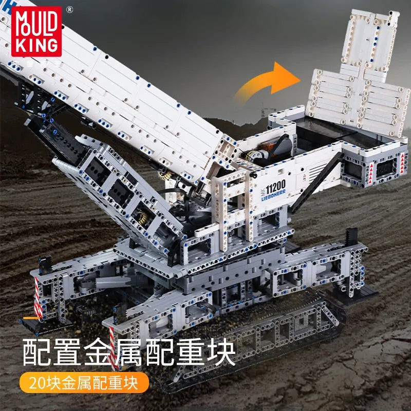 Building Blocks Tech MOC Liebherr RC APP Crawler Crane Bricks Toys - 9