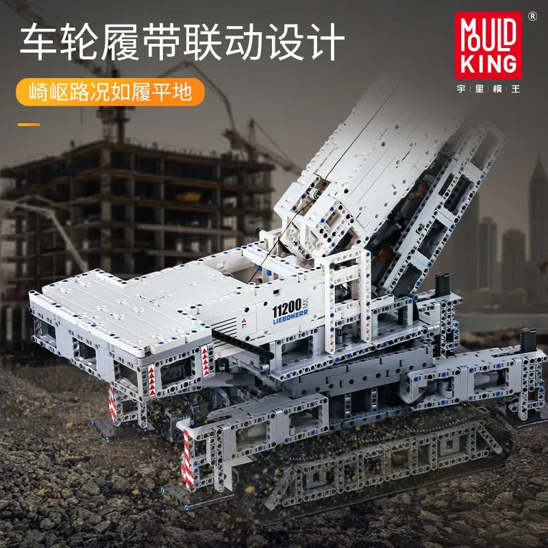 Building Blocks Tech MOC Liebherr RC APP Crawler Crane Bricks Toys - 6