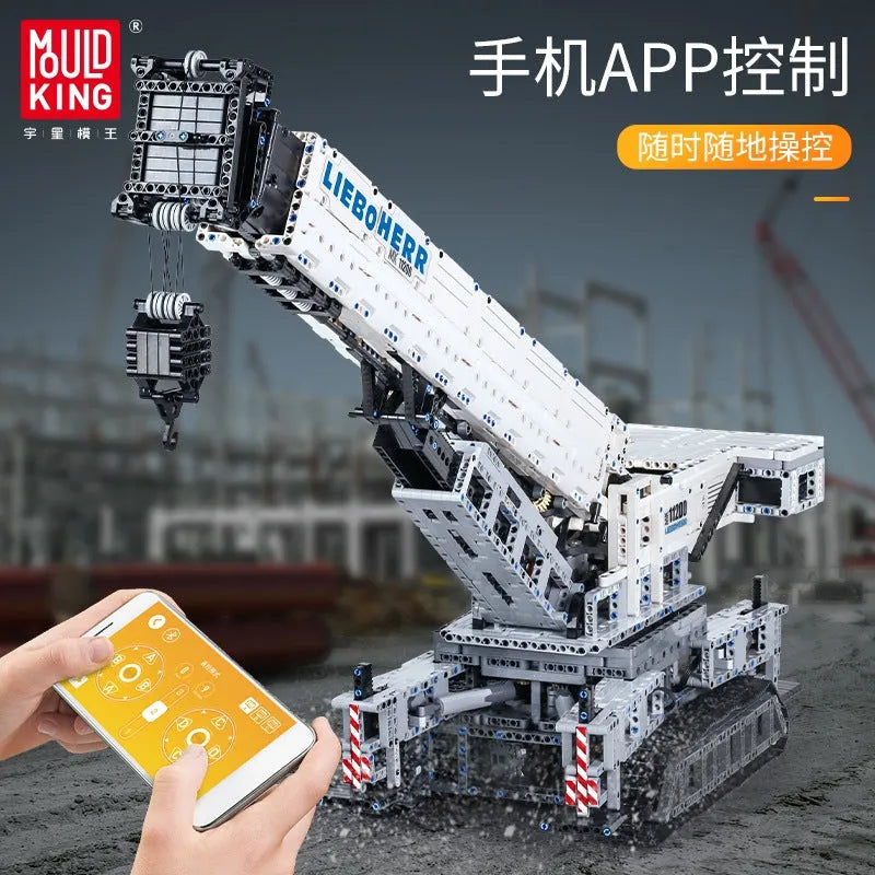 Building Blocks Tech MOC Liebherr RC APP Crawler Crane Bricks Toys - 4