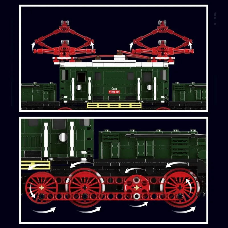 Building Blocks Creator Electric Crocodile Locomotive Train RC Bricks Toy - 10