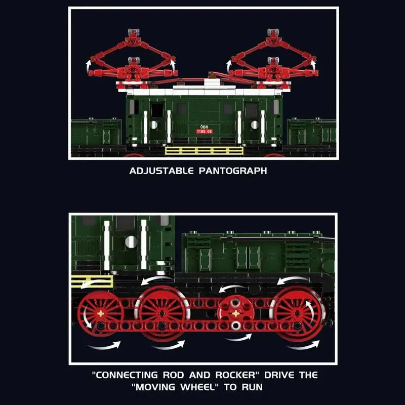 Building Blocks Creator Electric Crocodile Locomotive Train RC Bricks Toy - 5